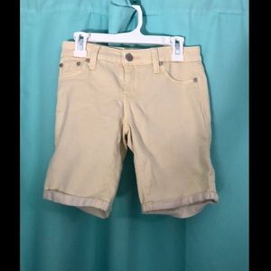 Girls Yellow Tractor Jean Shorts